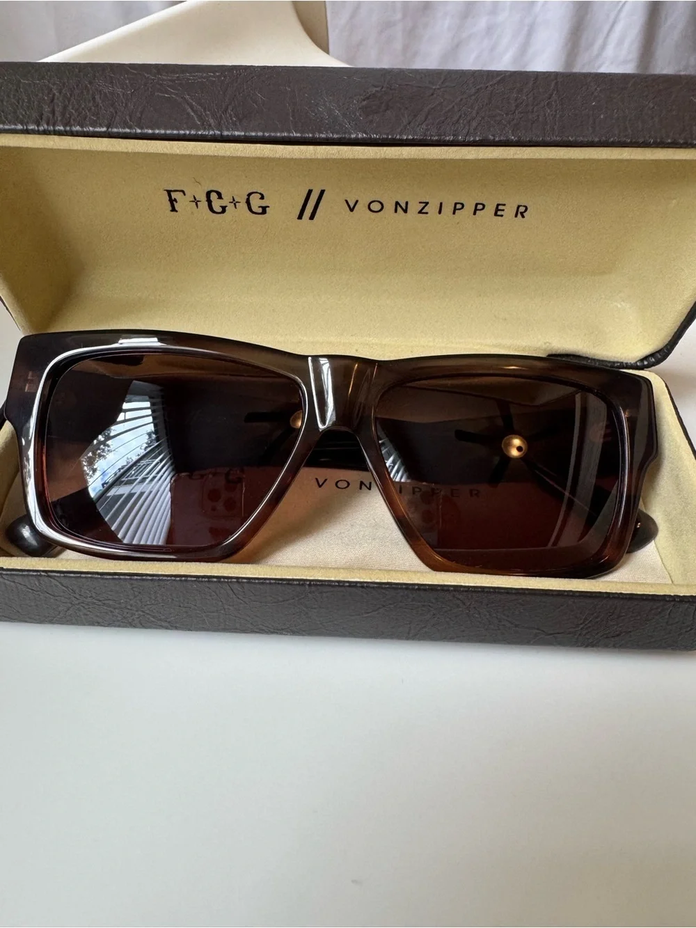 VonZipper Haussmann F+G Sunglasses Brown Oversized